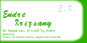 endre krizsany business card